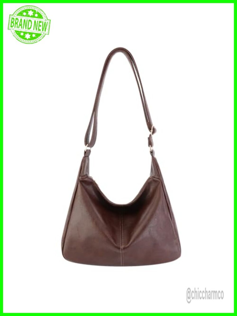 Foldable PU Leather Slouchy Hobo Bag Crossbody Shoulder Purse